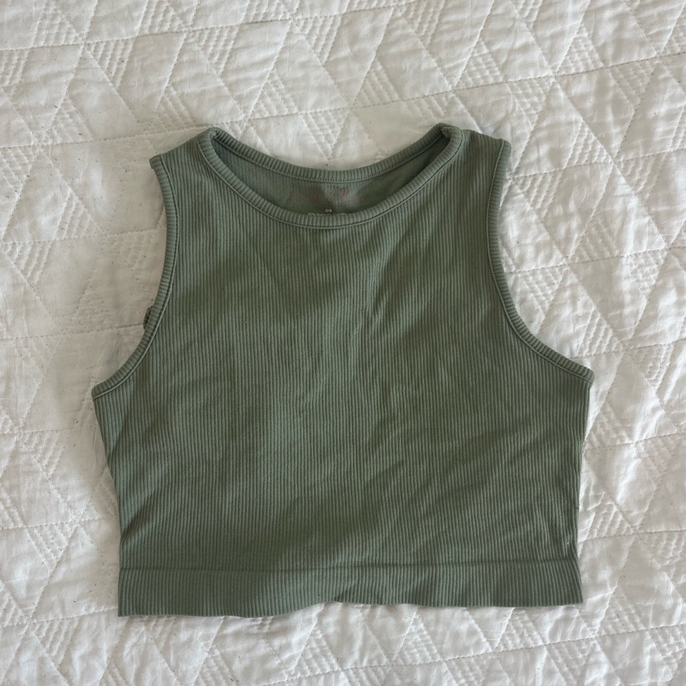 Size small: Light green open back cropped top